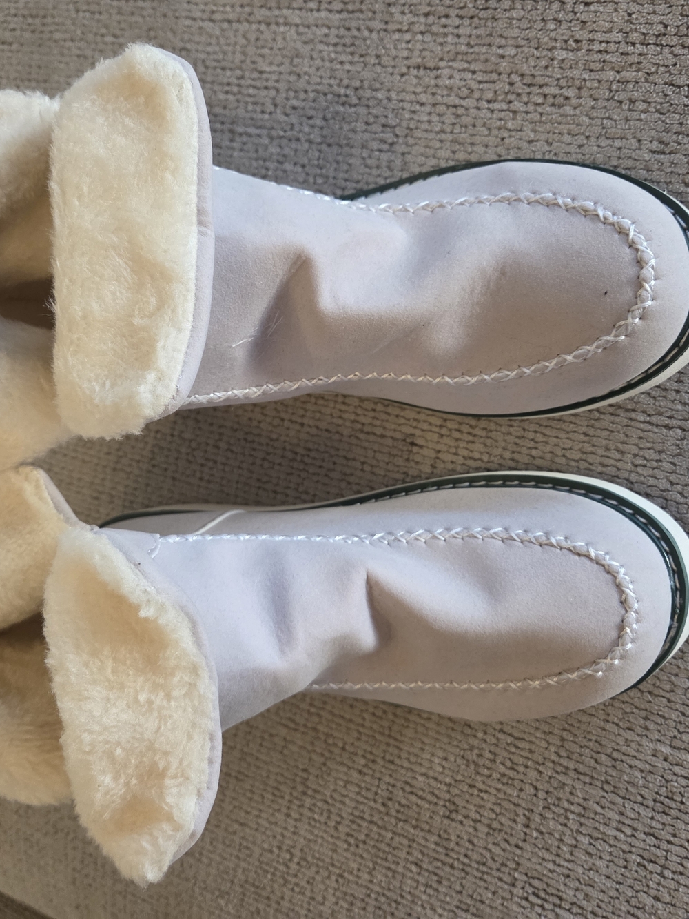 Plush-Lined Women's Cream Winter Ankle Boots - Picture 6 of 7